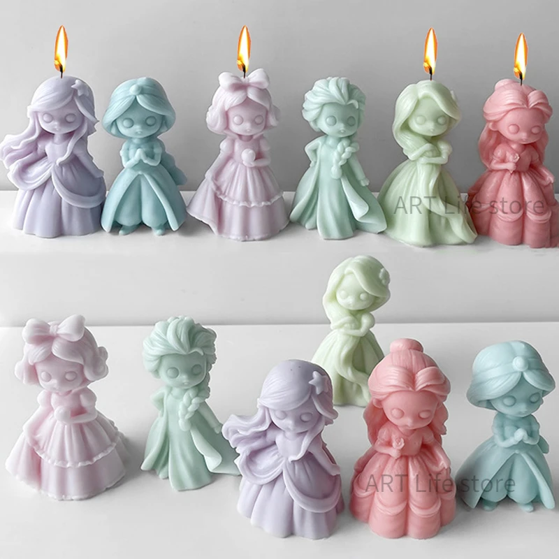 Soap Making For Beginners - 6 Princess Doll Silicone Candle Mold