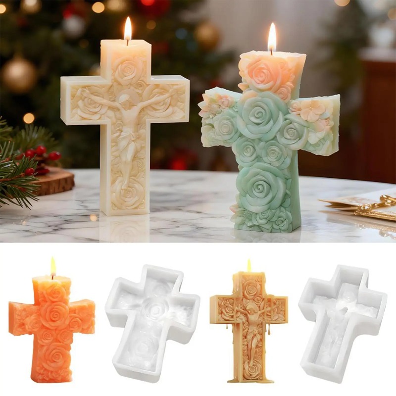Flower Cross Jesus Silicone Ca - Soap Making For Beginners recension och pris