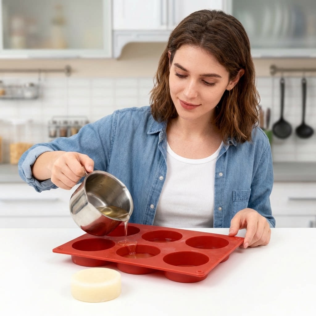 Round Silicone Soap Mold DIY H - Soap Making For Beginners recension och pris